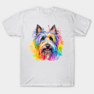 Skye Terrier Watercolor Portrait T-Shirt